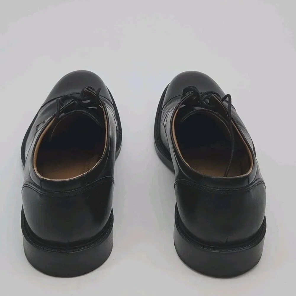 Johnston & Murphy Shoe Black Leather Cap Toe Oxford Men Sz 12 Dress 20-1861